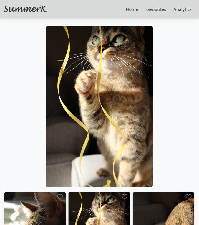 Screenshot of the photo gallery application built with React and Firebase.