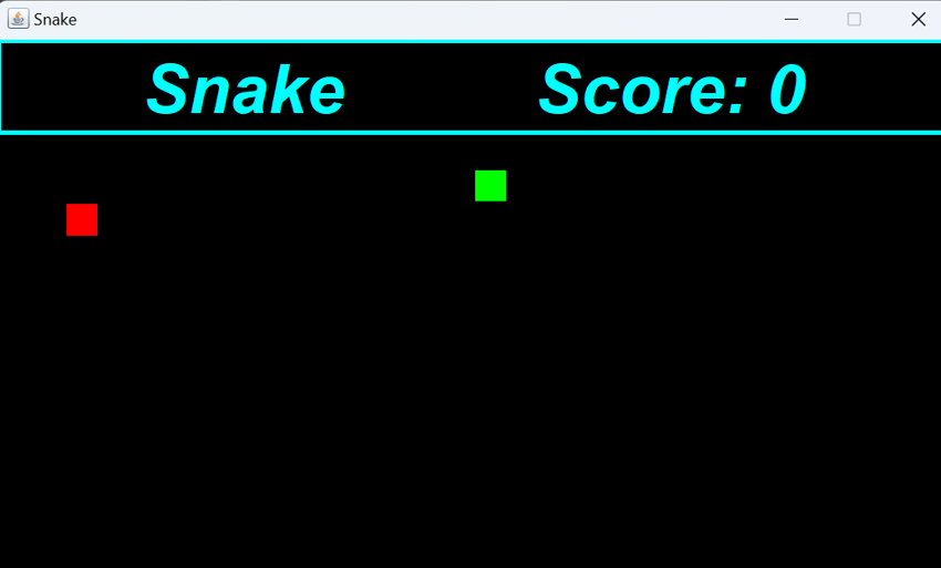 Screenshot of original Snake using Java in Eclpise.